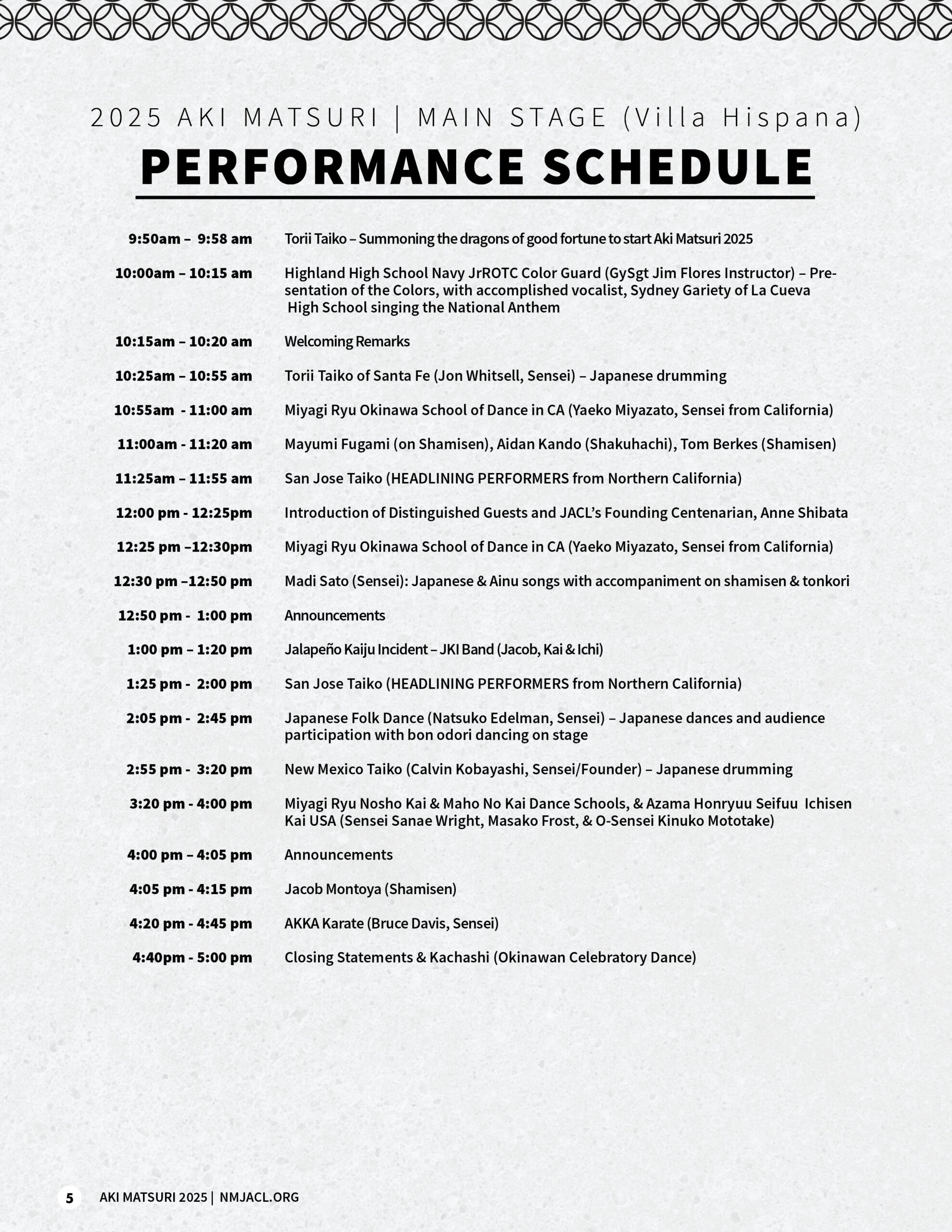 Program_Aki Matsuri_ 2025_performances